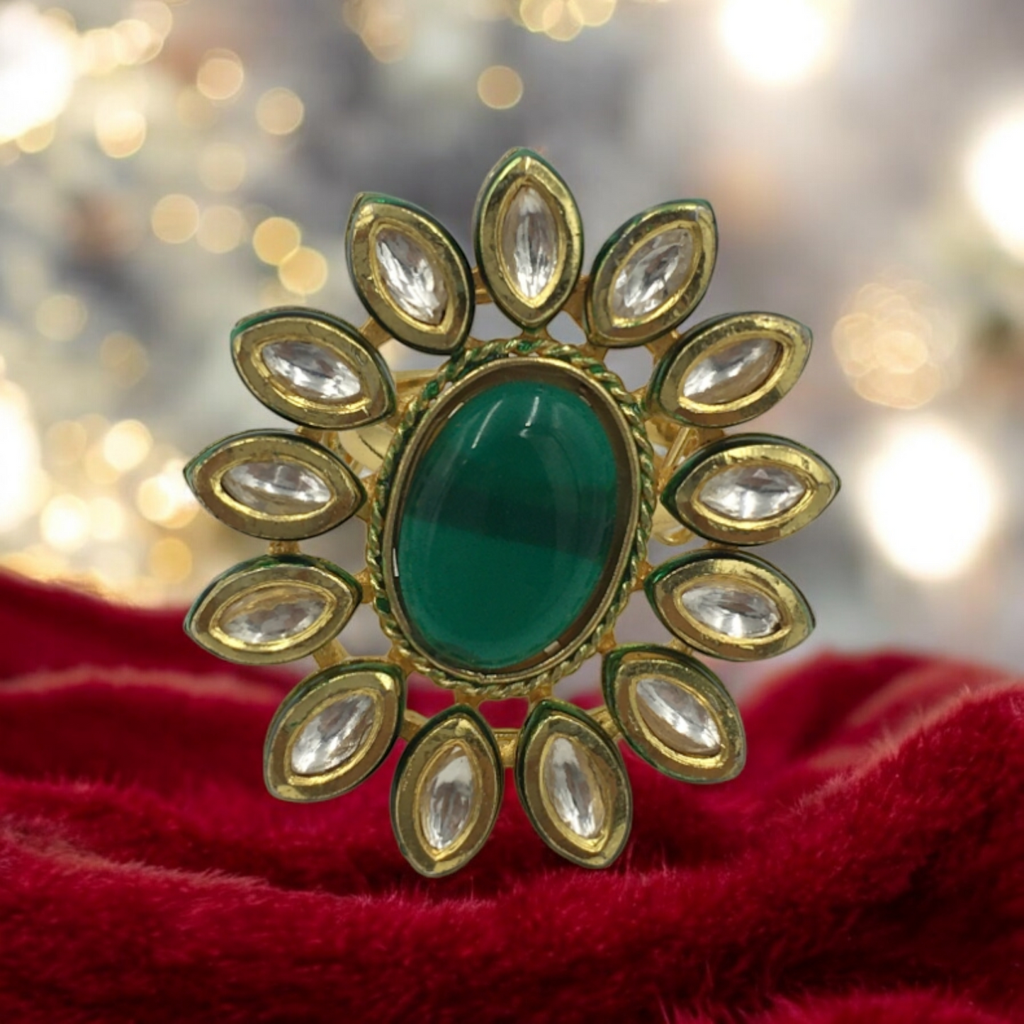 AURELIA KUNDAN ADJUSTABLE RING