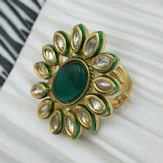 AURELIA KUNDAN ADJUSTABLE RING