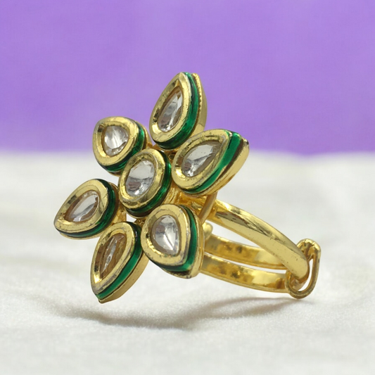 VANYA KUNDAN ADJUSTABLE RING