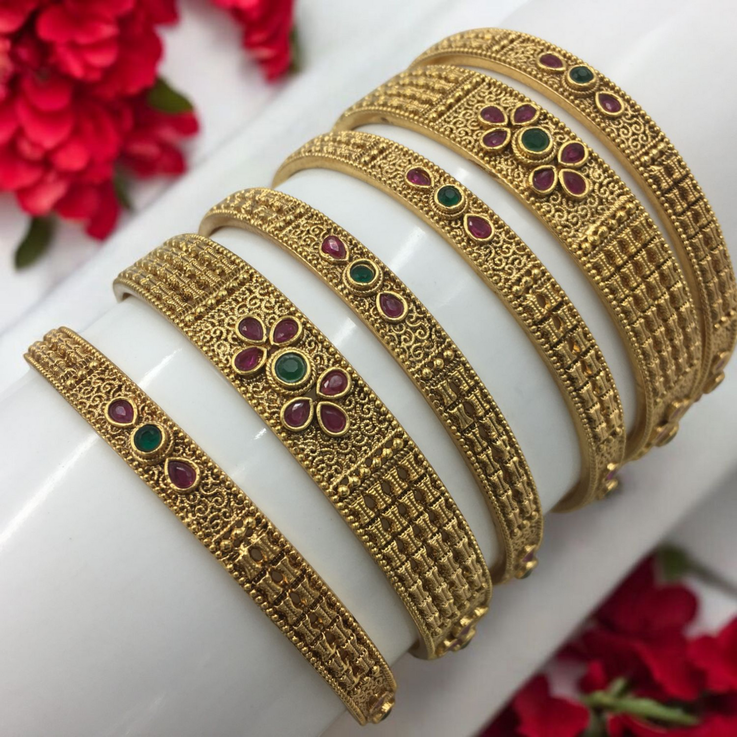 PRANITHA RAJWADI BRASS BANGLES
