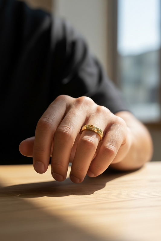 AURMEN OVAL EMPEROR GOLD MEN'S RING