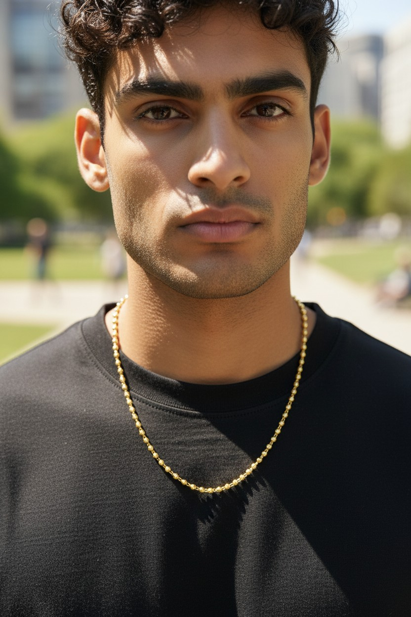 PREMIUM GOLD BEADED MEN’S CHAIN