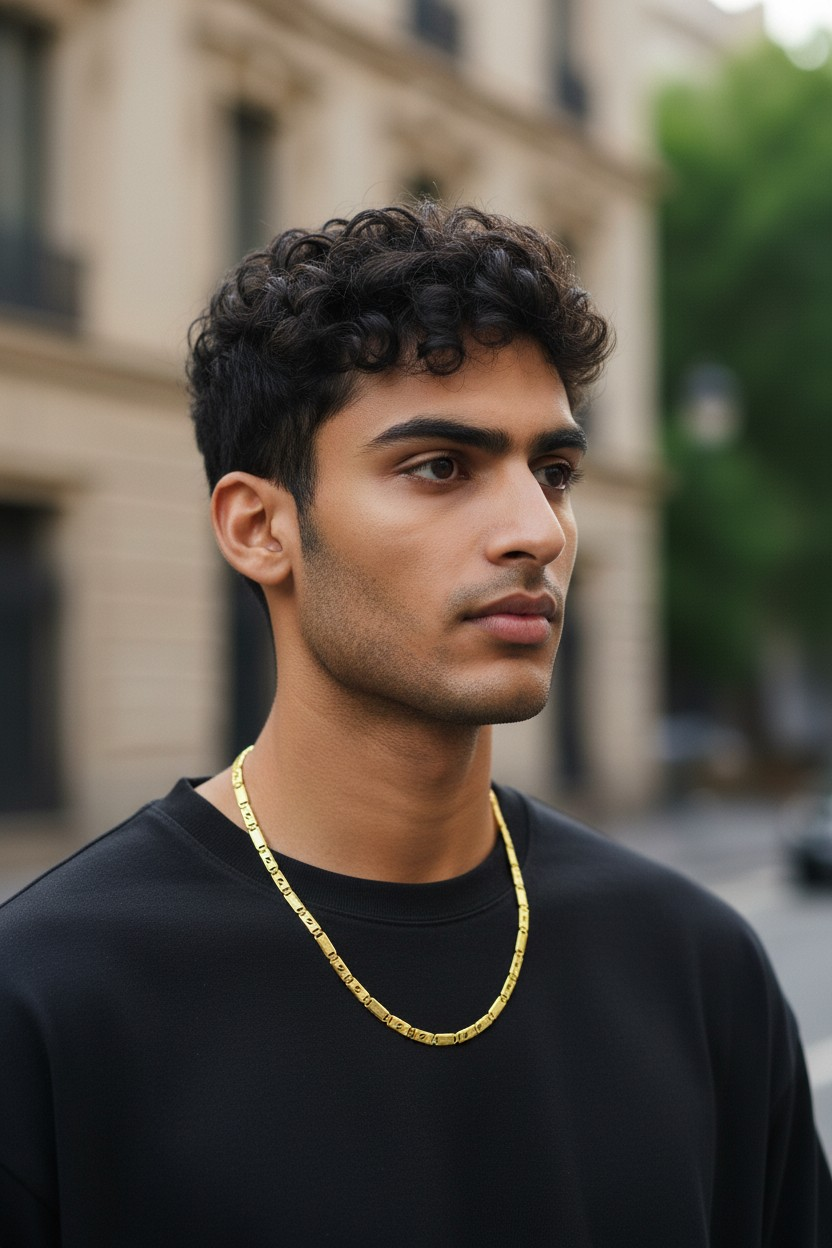 MODERN CUT PATTERN MEN’S GOLD CHAIN