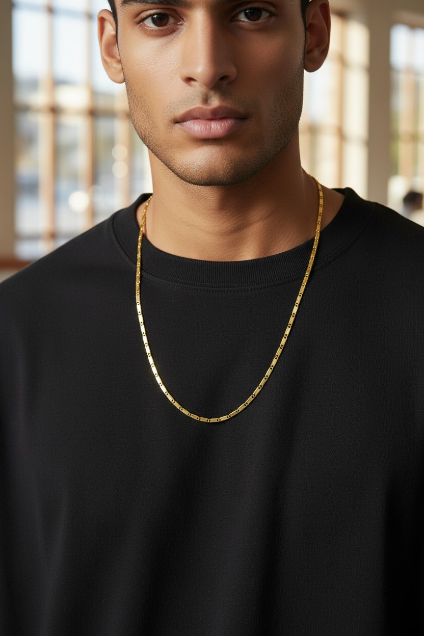 MICRO DETAIL DESIGN MEN’S GOLD CHAIN