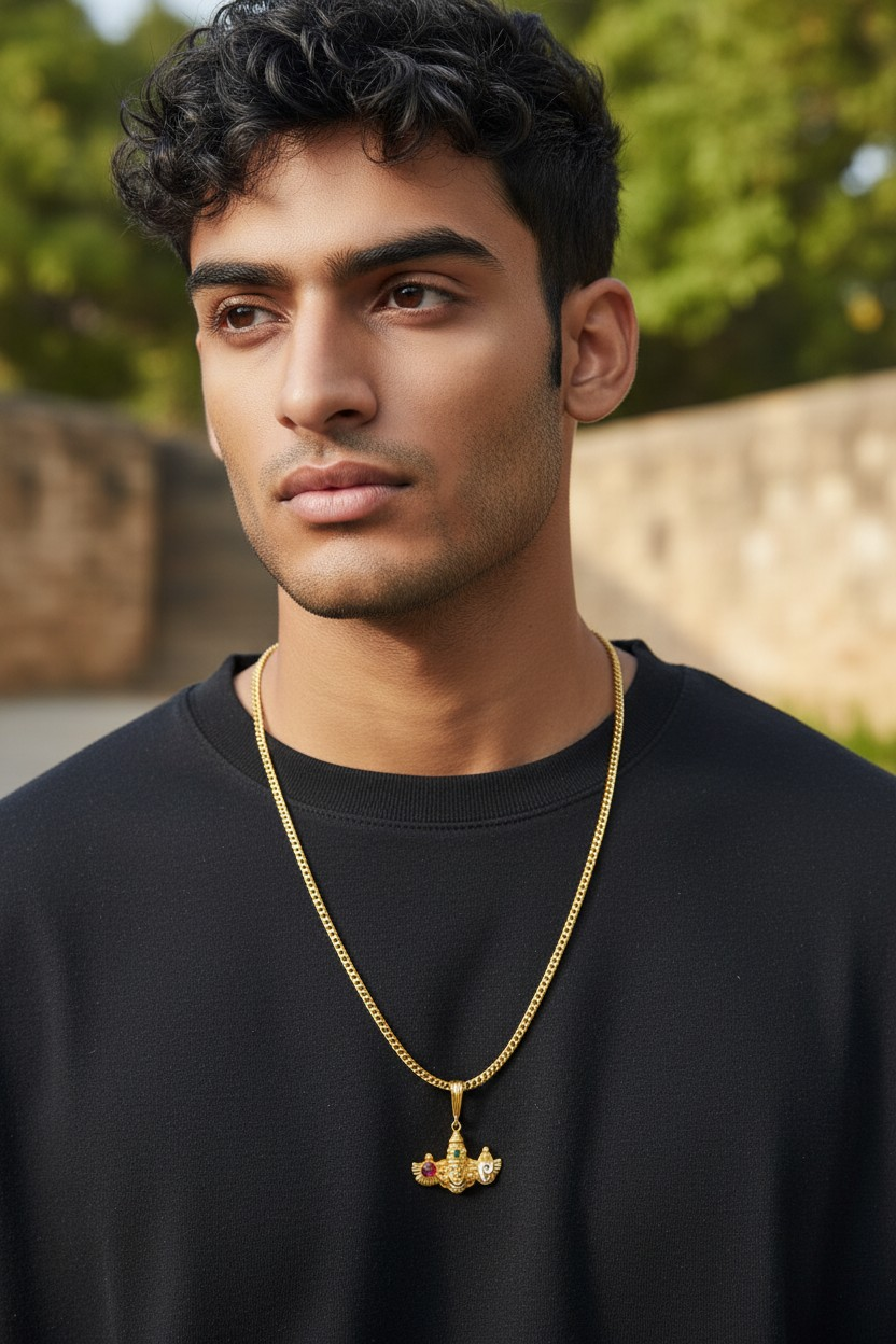 BALAJI MICRO GOLD PLATED CHAIN PENDANT