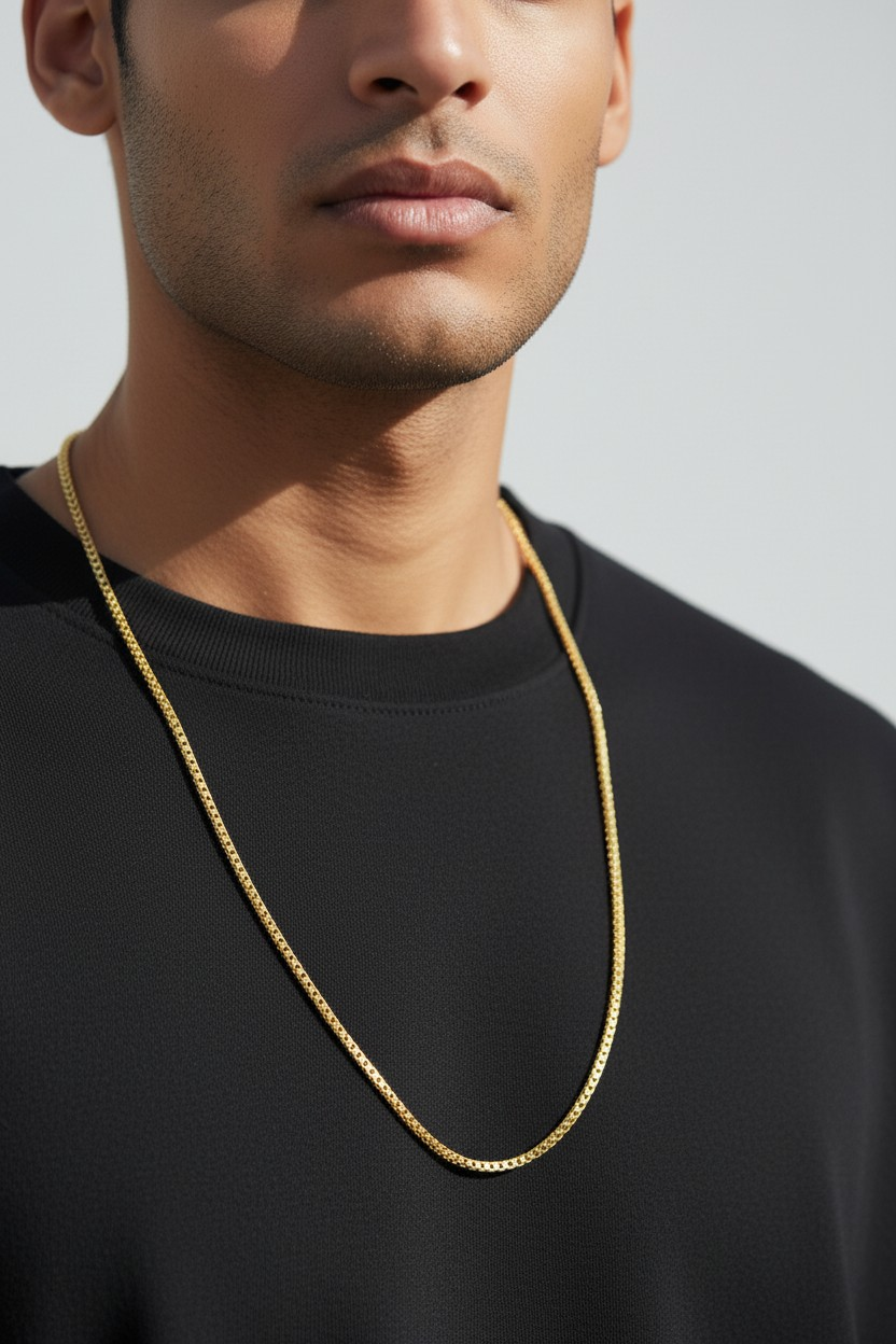 AURORA ROPE MICRO GOLD PLATED CHAIN FOR MEN | PREMIUM BRASS ROPE CHAIN