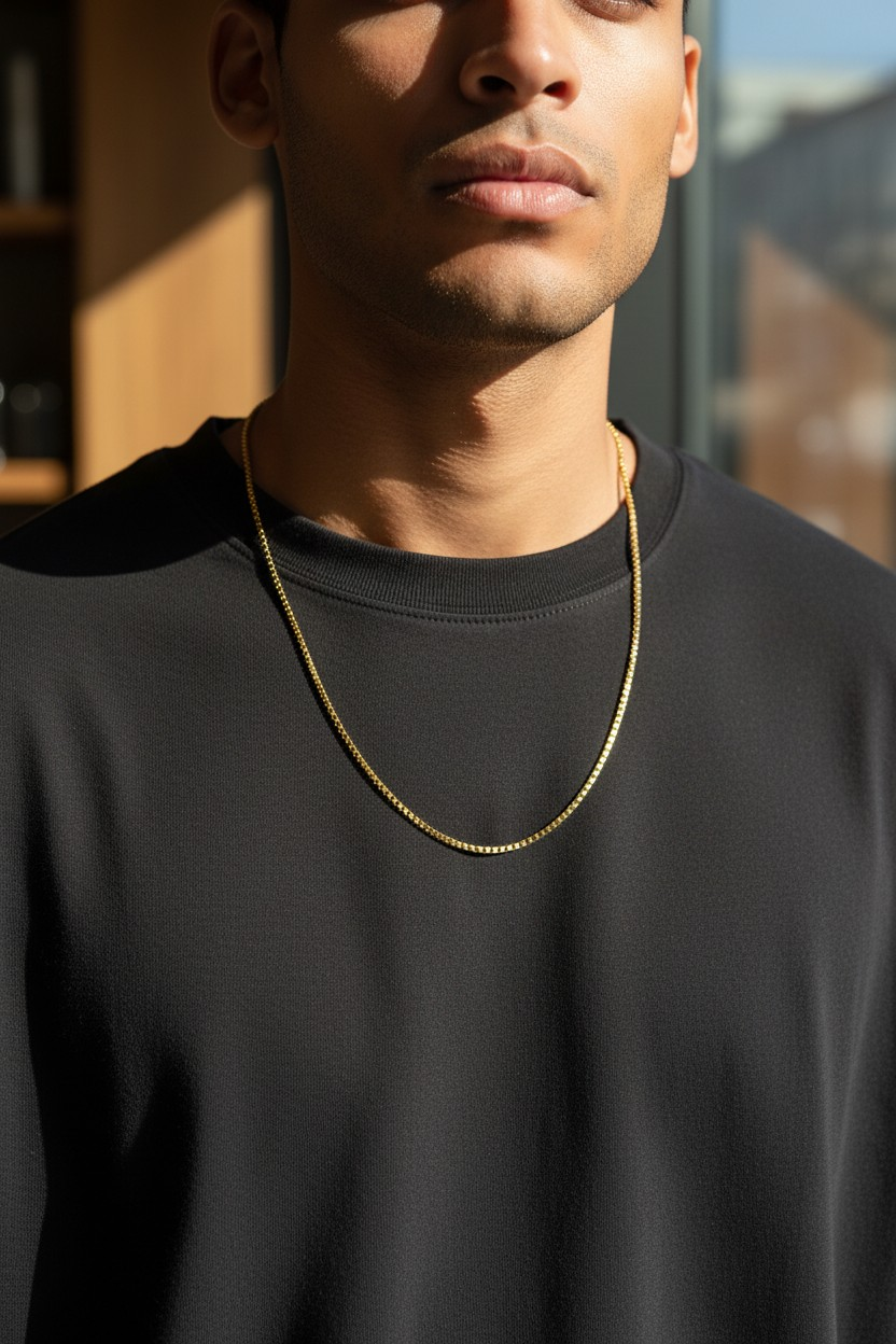 TITAN VENEZIA MICRO GOLD PLATED GOLD CHAIN FOR MEN | PREMIUM BRASS VENEZIA CHAIN