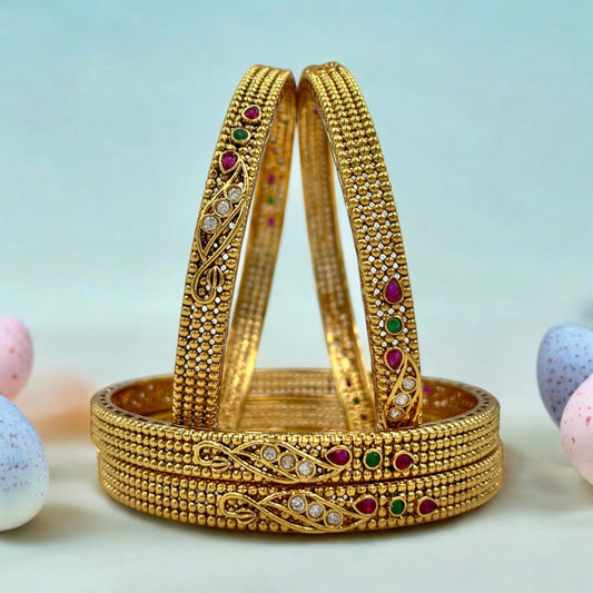 RUDRAKSHI RUBY EMERALD BANGLES