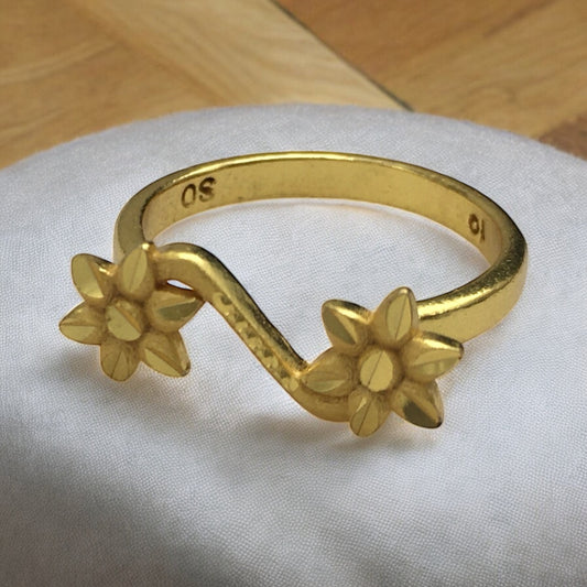 RADIANT ROOTS MICRO GOLD PLATED RING FOR WOMEN