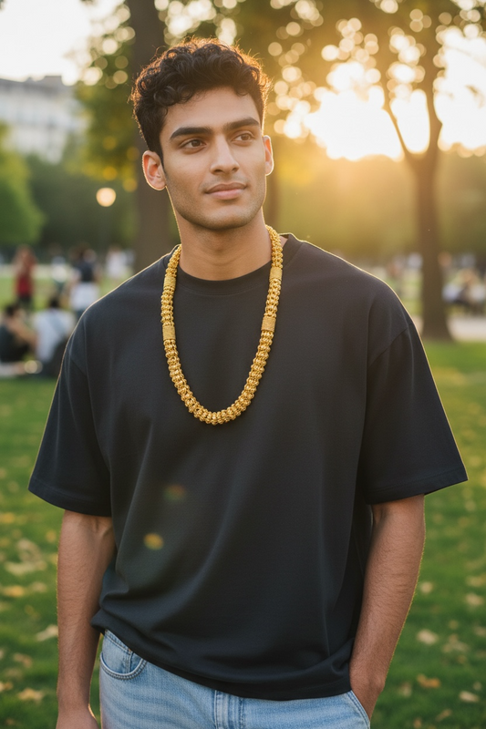 MAJESTIC KNOTTED WOVEN 22 INCH MEN'S CHAIN