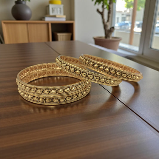 MAHARANI HEIRLOOM – RAJWADI GOLD PLATED BANGLES SET