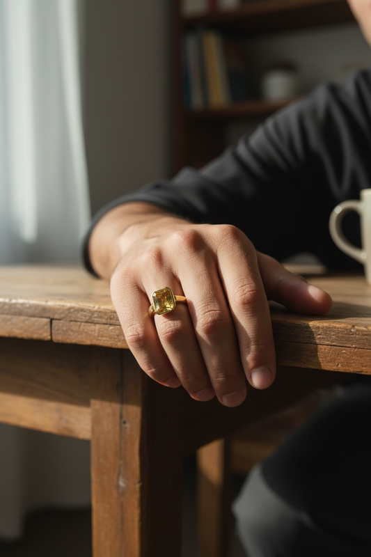 SOLAR CREST DIAMOND MEN'S RING