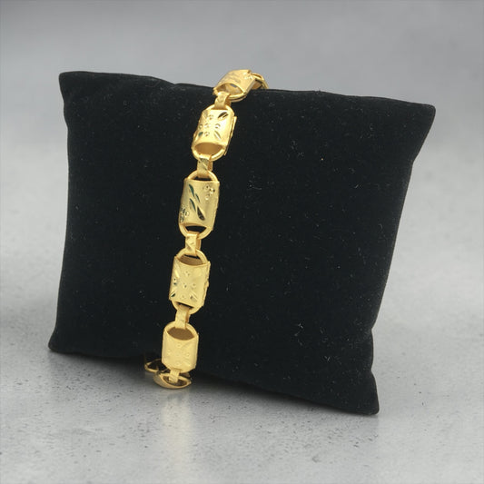 CLASSIC BLOCK LINK GOLD MEN'S BRACELET