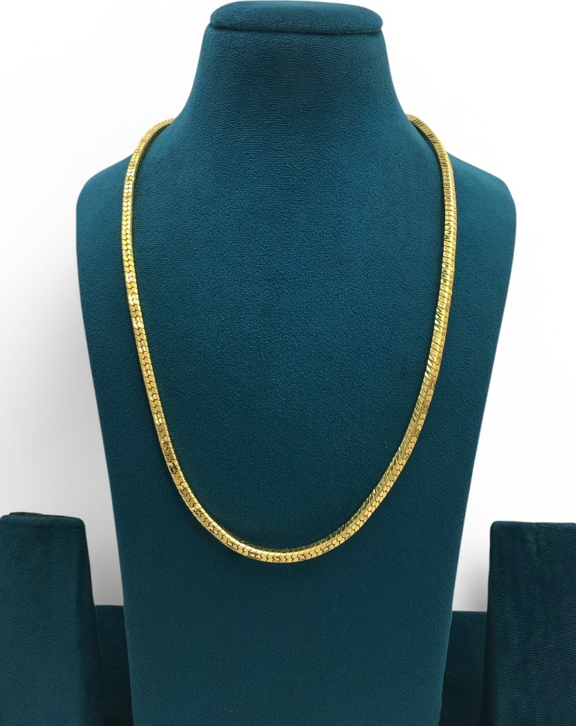 AURAFLOW GOLD FINISH SNAKE CHAIN FOR MEN