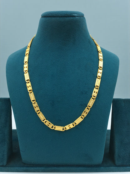 IMPERIAL CARVED LINK GOLD 20 INCH MEN'S CHAIN