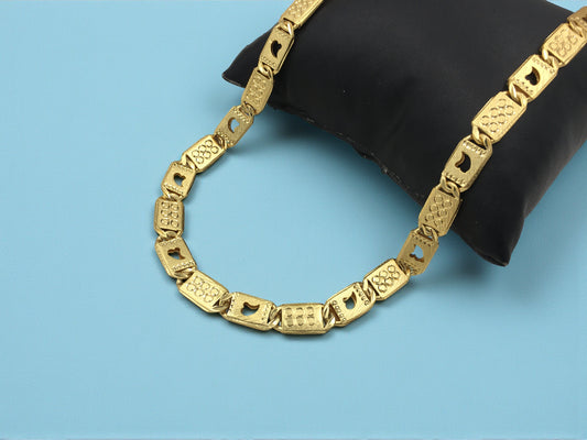 REGAL CUT-OUT LINK GOLD 20 INCH MEN'S CHAIN