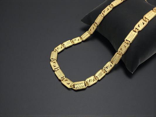 DYNASTY DIAMOND-CUT LINK GOLD 20 INCH MEN'S CHAIN