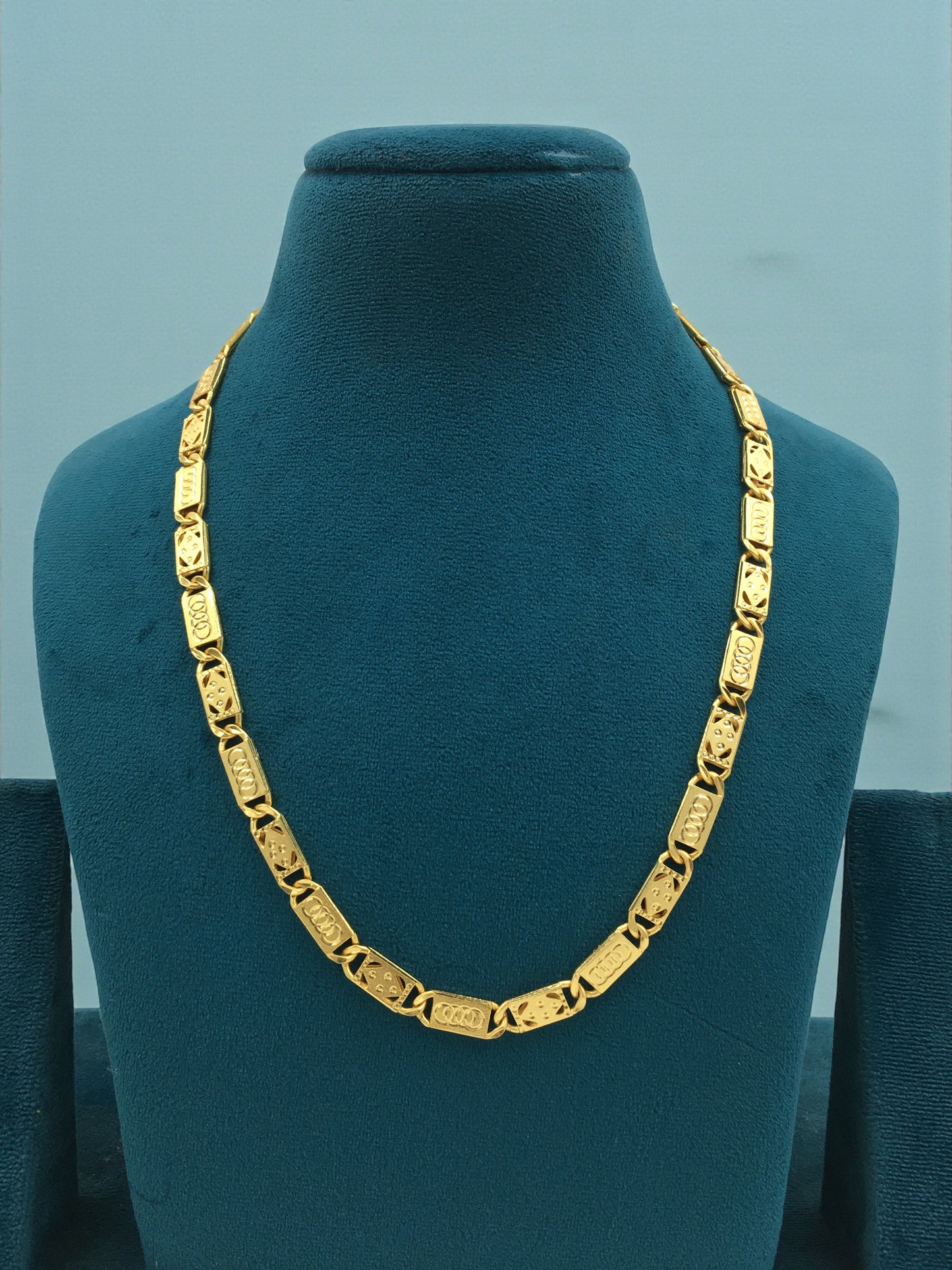 REGAL ETCHED LINK GOLD 20 INCH MEN'S CHAIN