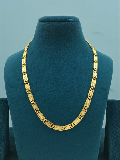 REGAL ETCHED LINK GOLD 20 INCH MEN'S CHAIN