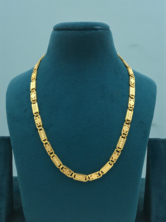 REGAL ETCHED LINK GOLD 20 INCH MEN'S CHAIN