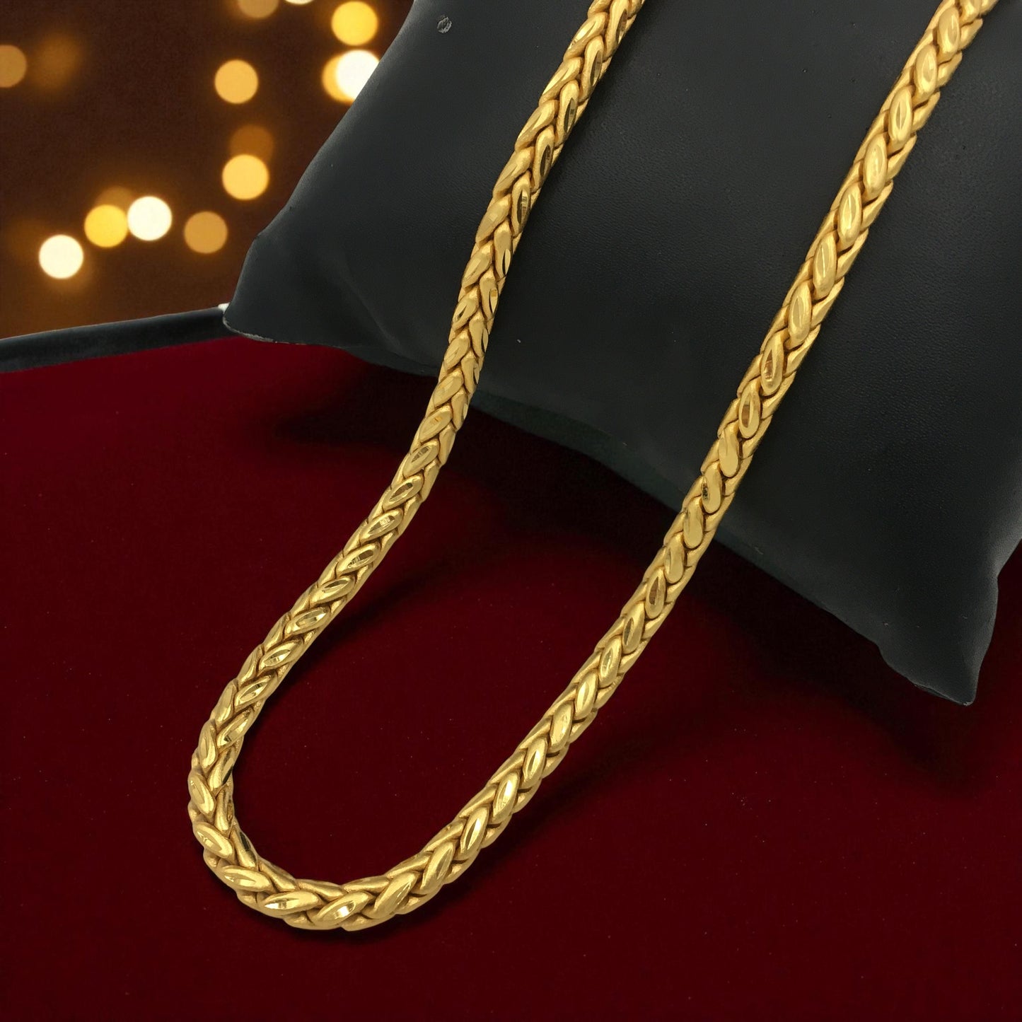 PREMIUM ROPE WEAVE GOLD 24 INCH MEN'S CHAIN