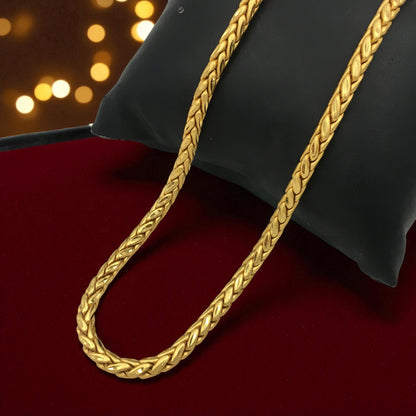 PREMIUM ROPE WEAVE GOLD 24 INCH MEN'S CHAIN