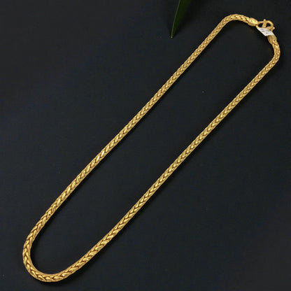 PREMIUM ROPE WEAVE GOLD 24 INCH MEN'S CHAIN