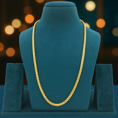 PREMIUM ROPE WEAVE GOLD 24 INCH MEN'S CHAIN