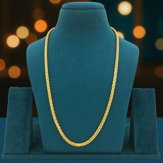 PREMIUM ROPE WEAVE GOLD 24 INCH MEN'S CHAIN