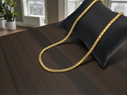 AURIC LEAF-LINK FORMING GOLD 22 INCH MEN'S CHAIN