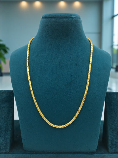 AURIC LEAF-LINK FORMING GOLD 22 INCH MEN'S CHAIN