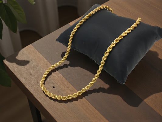 ELITE TWIST ROPE FORMING GOLD 24 INCH MEN'S CHAIN