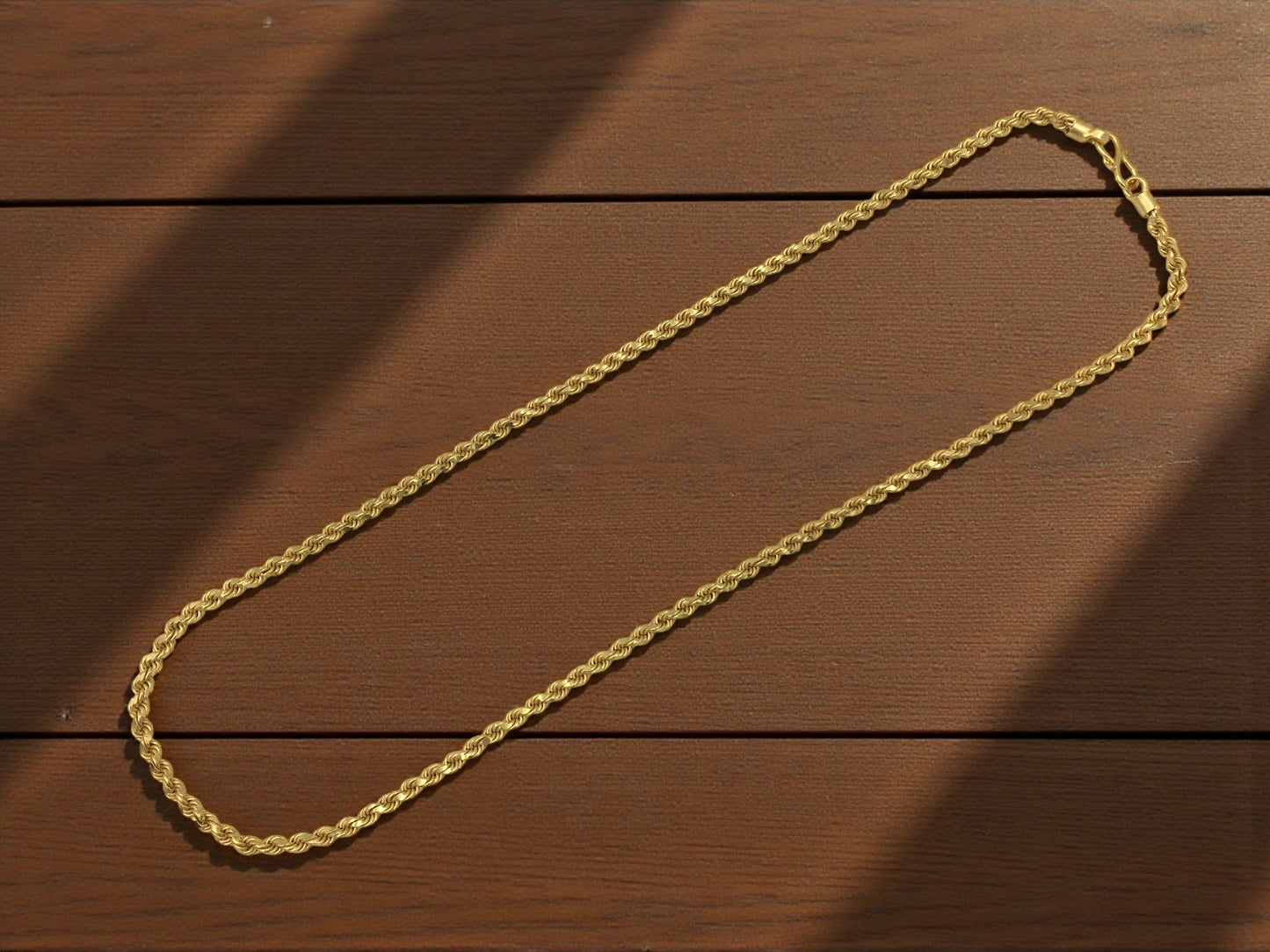 ELITE TWIST ROPE FORMING GOLD 24 INCH MEN'S CHAIN