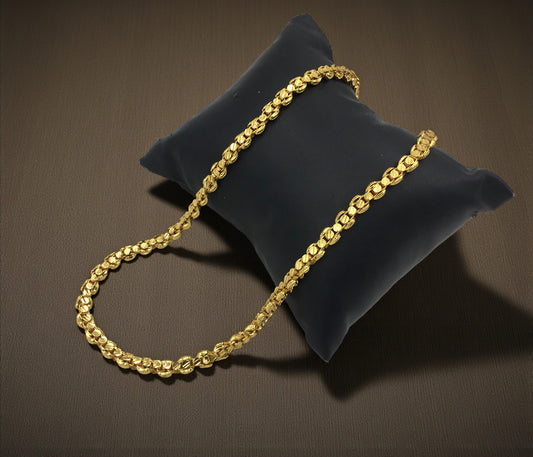 NOVALUX BEAD-LINK FORMING GOLD 24 INCH MEN'S CHAIN