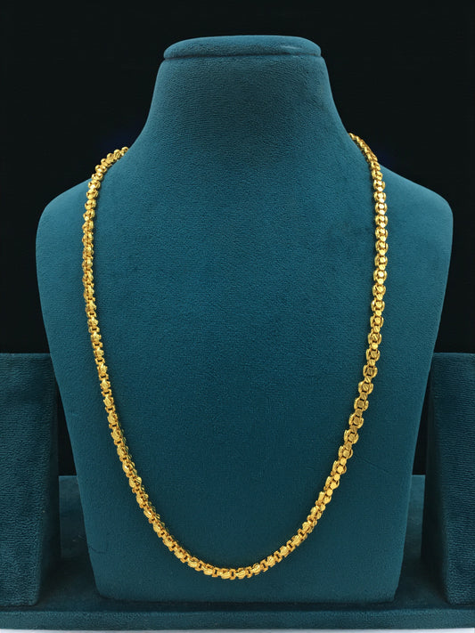 NOVALUX BEAD-LINK FORMING GOLD 24 INCH MEN'S CHAIN