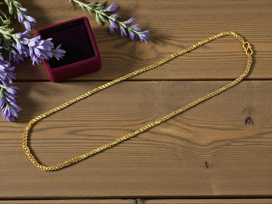 SOLRITZ SHIMMER-LINK FORMING GOLD 24 INCH MEN'S CHAIN