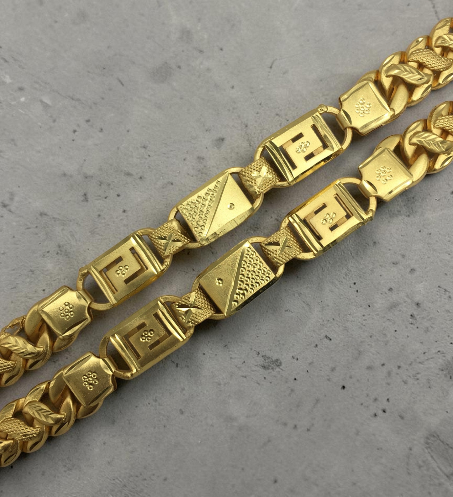 ROYAL GREEK CUBAN MICRO GOLD PLATED CHAIN FOR MEN | PREMIUM BRASS CUBAN LINK CHAIN