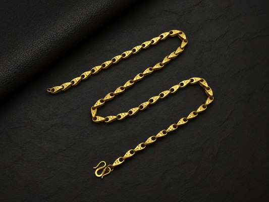 VEER ANCHOR MICRO GOLD PLATED GOLD CHAIN FOR MEN | PREMIUM BRASS ANCHOR CHAIN