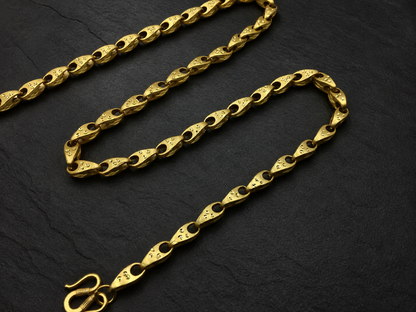 VEER ANCHOR MICRO GOLD PLATED GOLD CHAIN FOR MEN | PREMIUM BRASS ANCHOR CHAIN