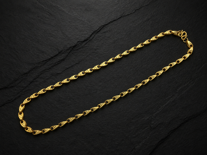 VEER ANCHOR MICRO GOLD PLATED GOLD CHAIN FOR MEN | PREMIUM BRASS ANCHOR CHAIN