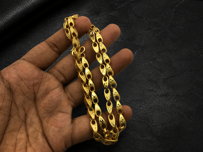 VEER ANCHOR MICRO GOLD PLATED GOLD CHAIN FOR MEN | PREMIUM BRASS ANCHOR CHAIN