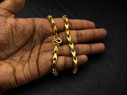 VEER ANCHOR MICRO GOLD PLATED GOLD CHAIN FOR MEN | PREMIUM BRASS ANCHOR CHAIN