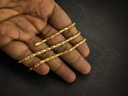 VEER VAJRA MICRO GOLD PLATED GOLD CHAIN FOR MEN | PREMIUM BRASS MEN'S CHAIN
