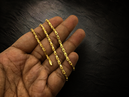 VEER VAJRA MICRO GOLD PLATED GOLD CHAIN FOR MEN | PREMIUM BRASS MEN'S CHAIN