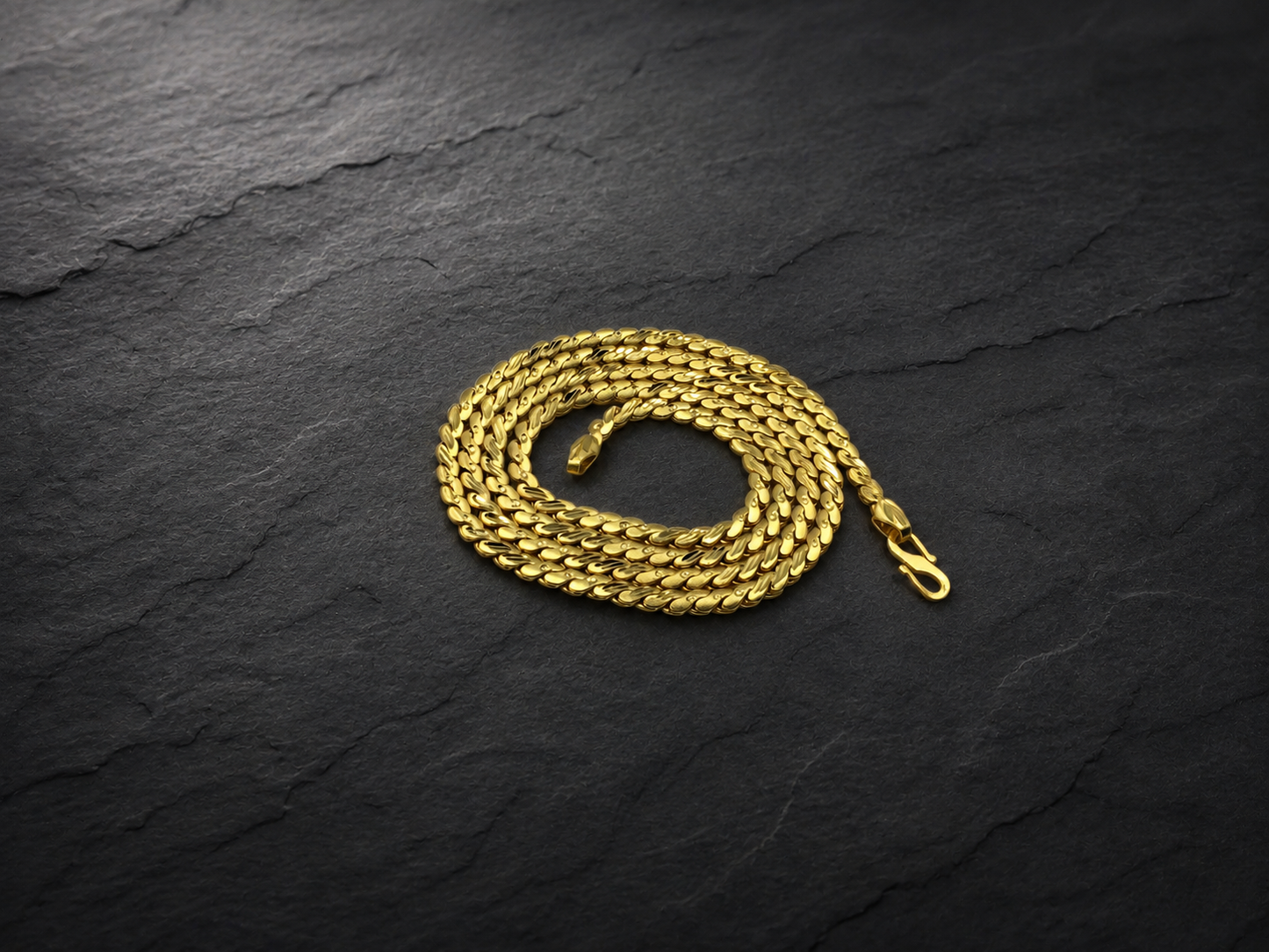 AURIC RUDRA MICRO GOLD PLATED GOLD CHAIN FOR MEN | PREMIUM BRASS MEN'S CHAIN