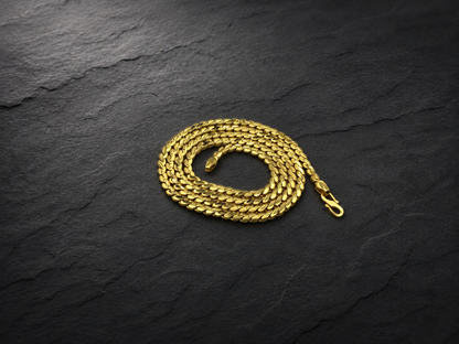 AURIC RUDRA MICRO GOLD PLATED GOLD CHAIN FOR MEN | PREMIUM BRASS MEN'S CHAIN