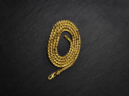 AURIC RUDRA MICRO GOLD PLATED GOLD CHAIN FOR MEN | PREMIUM BRASS MEN'S CHAIN