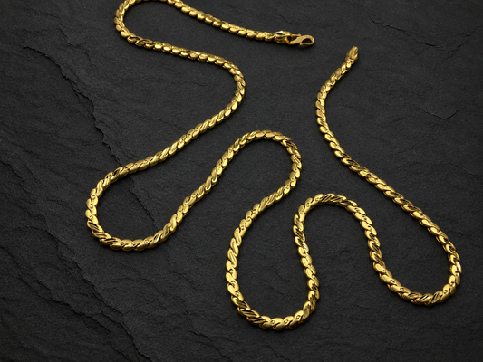 AURIC RUDRA MICRO GOLD PLATED GOLD CHAIN FOR MEN | PREMIUM BRASS MEN'S CHAIN