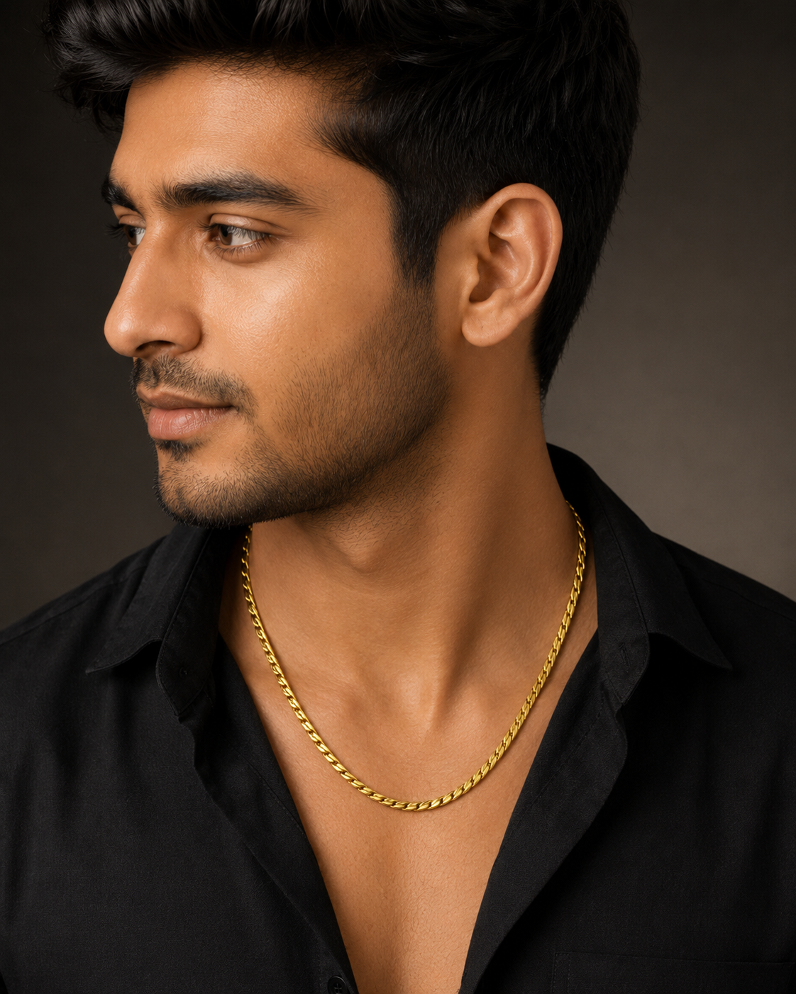 AURIC RUDRA MICRO GOLD PLATED GOLD CHAIN FOR MEN | PREMIUM BRASS MEN'S CHAIN
