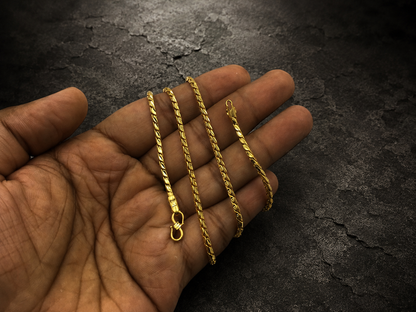 AURIC NAKSH MICRO GOLD PLATED GOLD CHAIN FOR MEN | PREMIUM BRASS MEN'S CHAIN